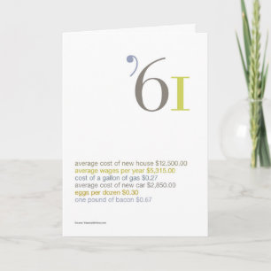 Tarjeta Hechos de diversión de cumpleaños de 1961