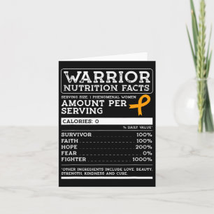 Tarjeta Hechos de nutrición Leucemia Sensibilización Cinta