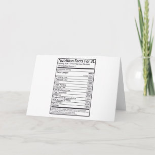 Tarjeta Hechos De Nutrición Para Un 3L