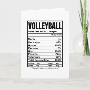Tarjeta Hechos de nutrición por voleibol