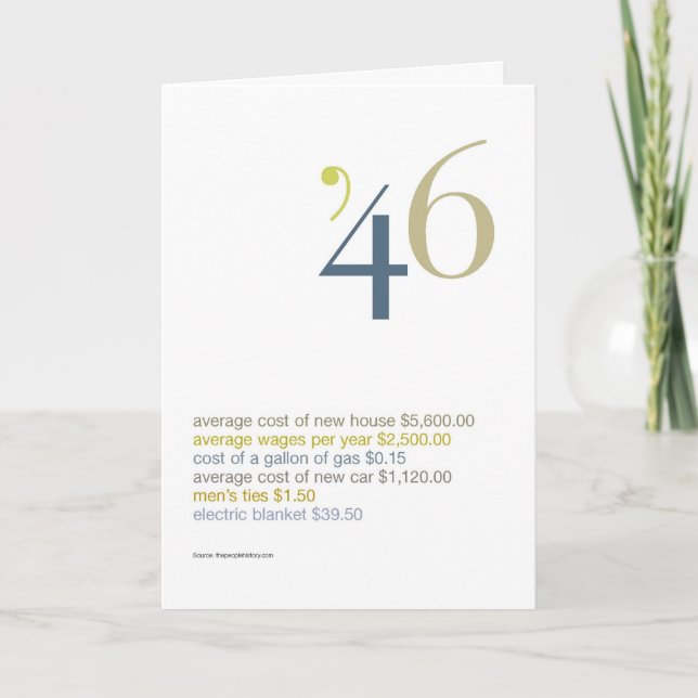 Tarjeta Hechos Divertidos De Cumpleaños De 1946 (Anverso)