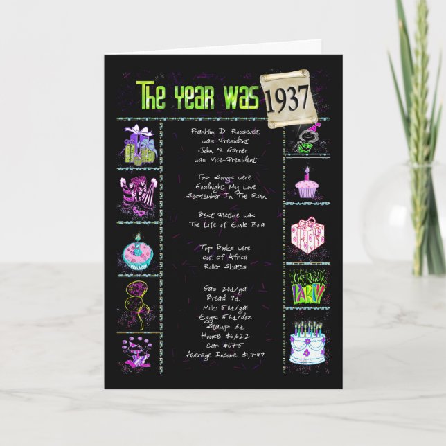 Tarjeta Hechos divertidos de la travesía de cumpleaños de  (Anverso)