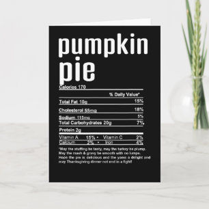 Tarjeta Hechos nutricionales de la tarta de calabaza de Ac