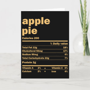 Tarjeta Hechos nutricionales de la tarta de manzana de Acc