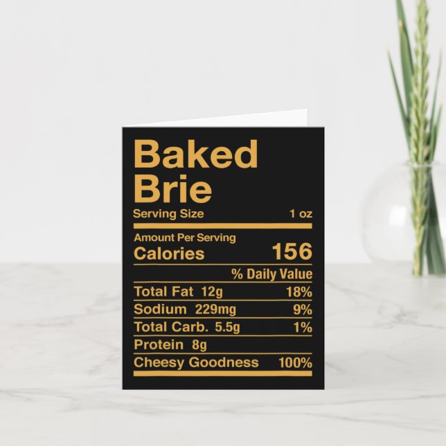 Tarjeta Hechos Nutricionales del Brie Horneado Regalo de Q (Anverso)