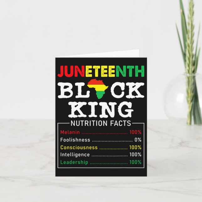 Tarjeta Hechos Nutricionales del Rey Negro de Juneteenth D (Anverso)