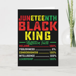 Tarjeta Hechos Nutricionales del Rey Negro de Juneteenth D