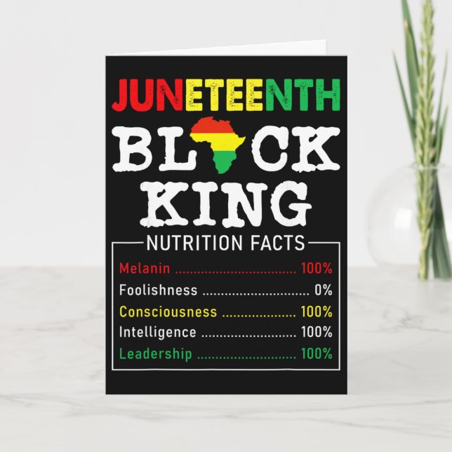 Tarjeta Hechos Nutricionales del Rey Negro de Juneteenth D (Anverso)