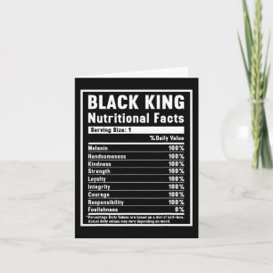 Tarjeta Hechos nutricionales del Rey Negro Historia negra