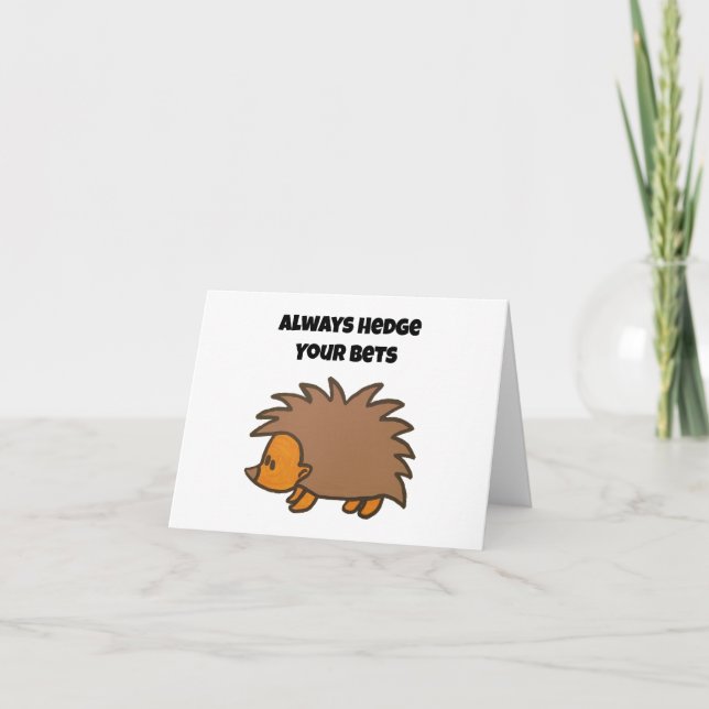 Tarjeta Hedge Your Bets Hedgehog Funny Gambling Personaliz (Anverso)