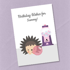 Tarjeta Hedgehog Bubble Gum Birthday Wiers