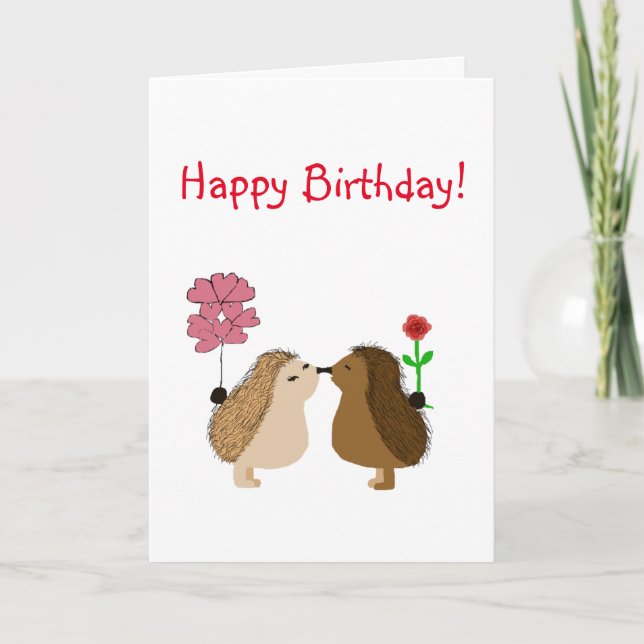 Tarjeta Hedgehog cumpleaños de amor (Anverso)