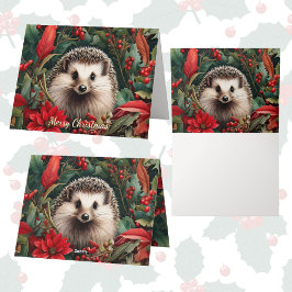 Tarjeta Hedgehog festividad: Un Navidad de Woodland