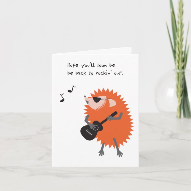 Tarjeta Hedgehog Get Well Card (Anverso)