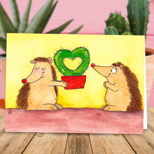 Tarjeta Hedgehog Heart Cactus por Nicole Janes (Subido por el creador)
