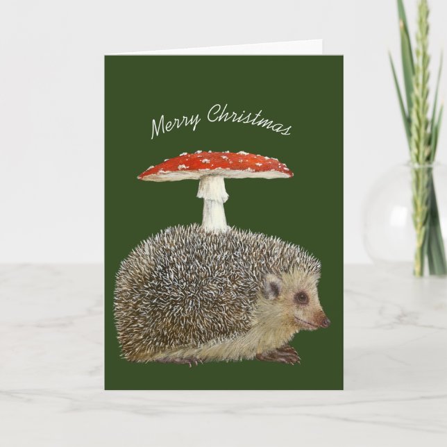 Tarjeta Hedgehog para navidades (Anverso)