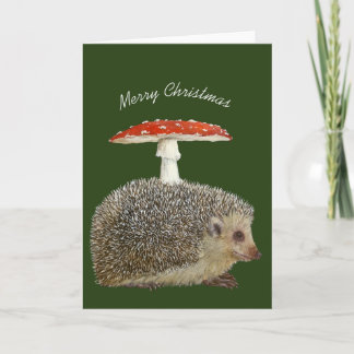 Tarjeta Hedgehog para navidades
