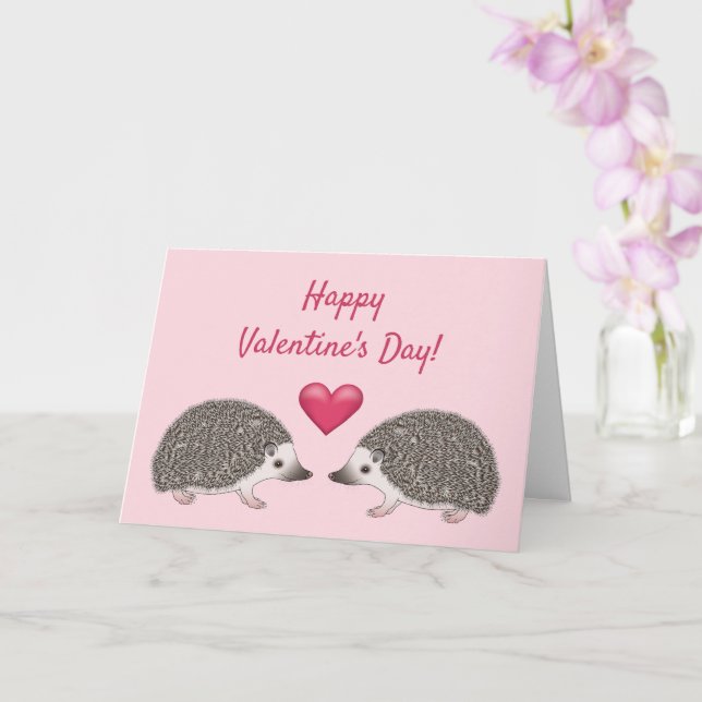 Tarjeta Hedgeogs pigmeos africanos - Feliz Día de San Vale (Orquídea)