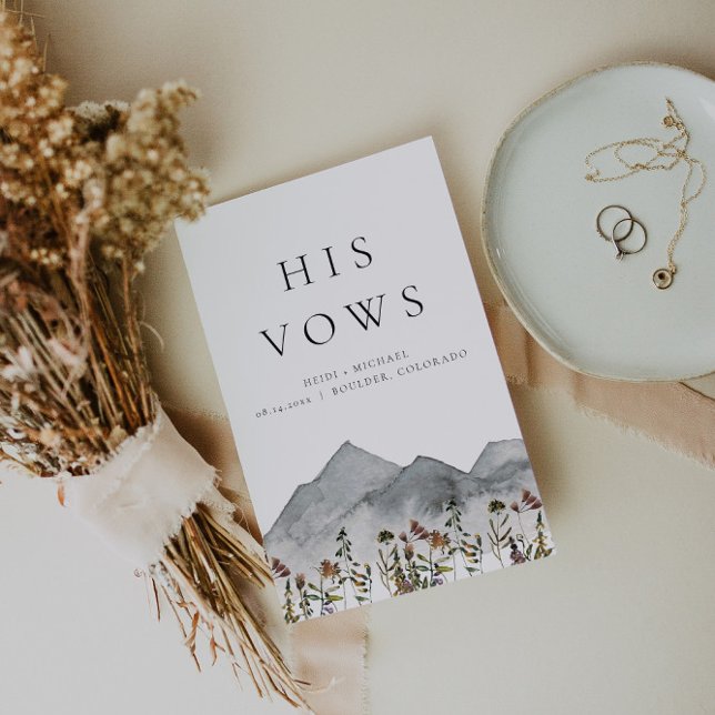 Tarjeta HEIDI Boho Mountain Wildflower Su Boda promete (Subido por el creador)