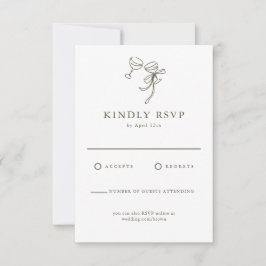 Tarjeta HEIDI Olive Green Wedding RSVP