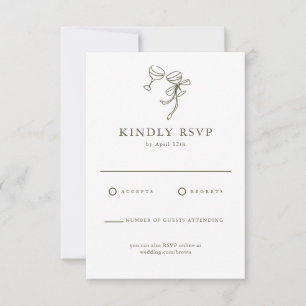 Tarjeta HEIDI Olive Green Wedding RSVP