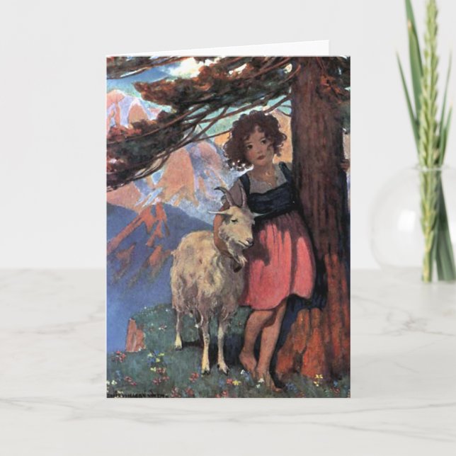 Tarjeta Heidi por Jessie Wilcox Smith (Anverso)