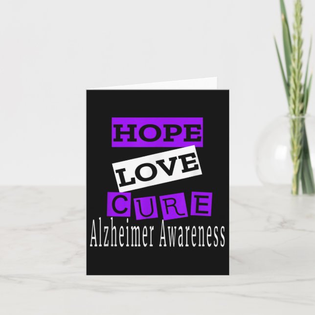 Tarjeta Heimer Awareness Hope Love Cure (Anverso)