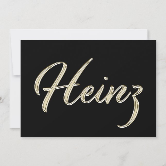 Tarjeta Heinz Name white gold Handwriting Karte (Anverso)