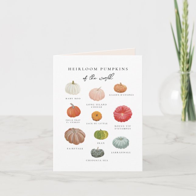 Tarjeta Heirloom Pumpkins Cae (Anverso)