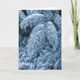 Tarjeta helada de las Felices Navidad del pino