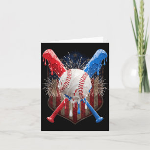 Tarjeta Helado con goteo de béisbol del 4 de julio Patriót