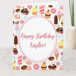 Tarjeta Helado Crema Feliz Cumpleaños Chicas Dulce Anivers