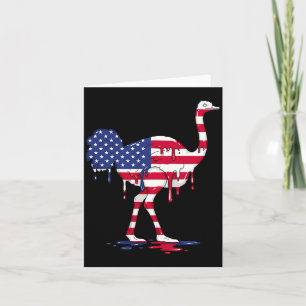 Tarjeta Helado de avestruz goteo bandera americana de EE.