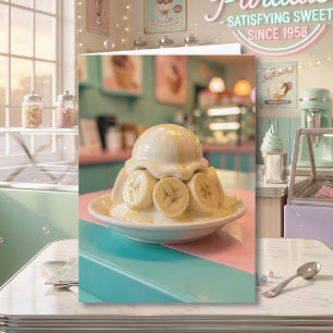 Tarjeta Helado de Banana de Resina Cumpleaños de la Nieta