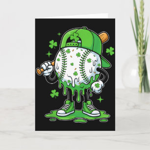 Tarjeta Helado de béisbol del día de San Patricio Drip Hel