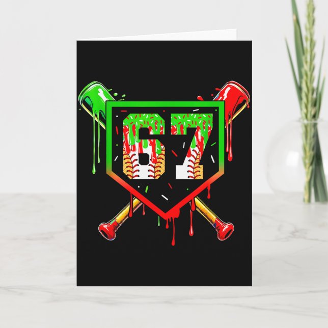 Tarjeta Helado de béisbol goteo número 67 jugador 6 7 Chri (Anverso)