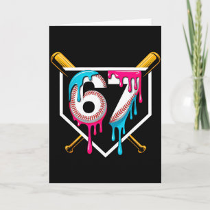Tarjeta Helado De Béisbol Goteo Número 67 Jugador Cumpleañ