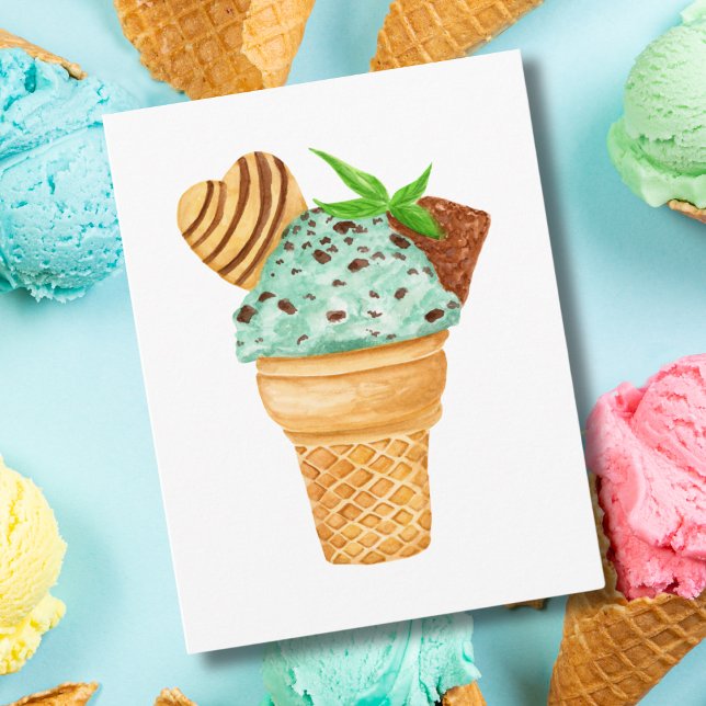 Tarjeta Helado de Cumpleaños de Chocolate con Menta a la A (Subido por el creador)