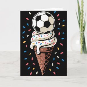 Tarjeta Helado de fútbol goteo hombres mujeres juego fútbo