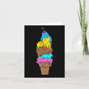 Tarjeta Helado de gato lindo - Camisa de postre gata gitan