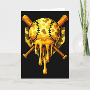 Tarjeta Helado de goteo de béisbol Camuflaje Diseño genial