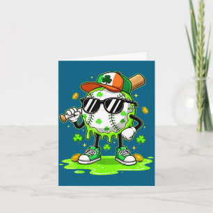 Tarjeta helado de goteo de béisbol día de san patricio par