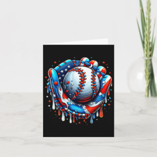 Tarjeta Helado de goteo de béisbol Purpurina Guante de béi