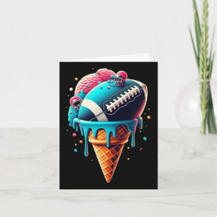 Tarjeta Helado de goteo de fútbol con cono de acuarela con
