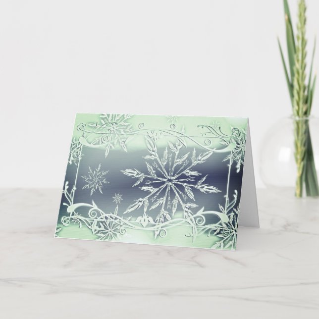 Tarjeta helado de plata verde azulada helado crystal elega (Anverso)