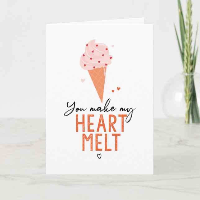 Tarjeta Helado de San Valentín que Derrite mi Corazón (Anverso)