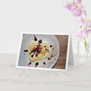 Tarjeta Helado de vainilla con salsa de mora