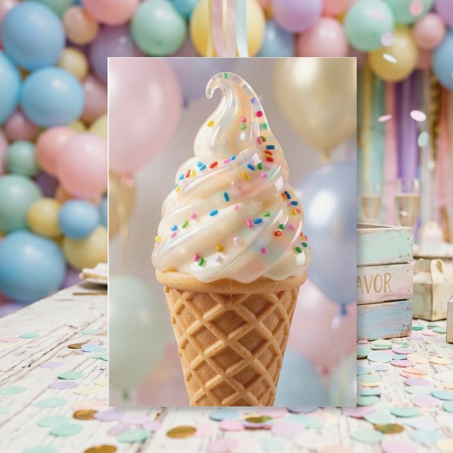 Tarjeta Helado de Vainilla Sprinkles Pastel de Cumpleaños (Subido por el creador)