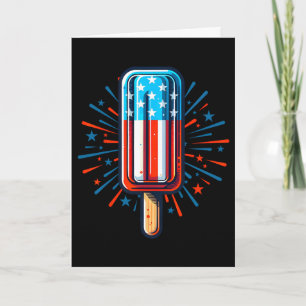 Tarjeta Helado del 4 de julio Bandera Americana Patriótica