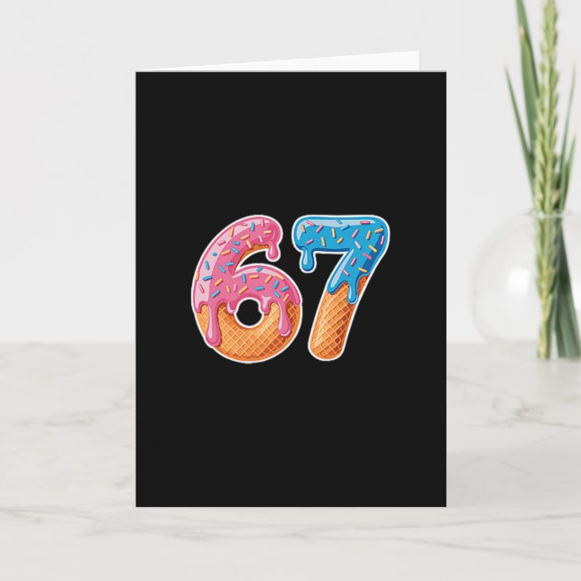 Tarjeta Helado Goteo Seis Siete 6 7 Meme 67  (Anverso)